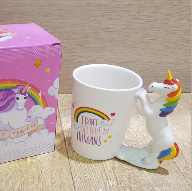 Τρισδιάστατη Κεραμική Κούπα Unicorn Πολύχρωμη